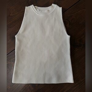 Rachel Zoe Ribbed Cream Tank Top